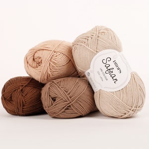 Cotton yarn, Amigurumi yarn, Crochet yarn, Summer yarn, Crochet cotton yarn, Soft cotton yarn, Knitting cotton yarn, Egypt cotton, Safran