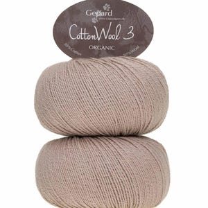 Organic yarn GEPARD Garn COTTONWOOL 3 Soft Merino and Cotton blend yarn 50 grams  251 yards Fingering weight yarn