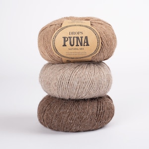 DROPS Puna, Alpaca yarn, Alpaca fiber, Alpaca wool yarn, Knitting yarn, DROPS yarn, Pure alpaca, dk yarn alpaca, worsted yarn, superfine