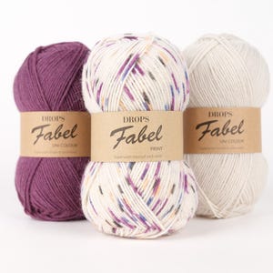 Wool Blend Sock Yarn DROPS FABEL Superwash Fingering Weight Gradient yarn for Socks