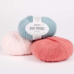 Superwash Merino Wollgarn - Wolle für Baby - Naturfasergarn - Weiche Wolle - Strickgarn - Garn für Decke