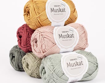 DROPS Muskat Mercerized Cotton Yarn – Soft Amigurumi, Crochet, Knitting Thread - 50g 109 Yards