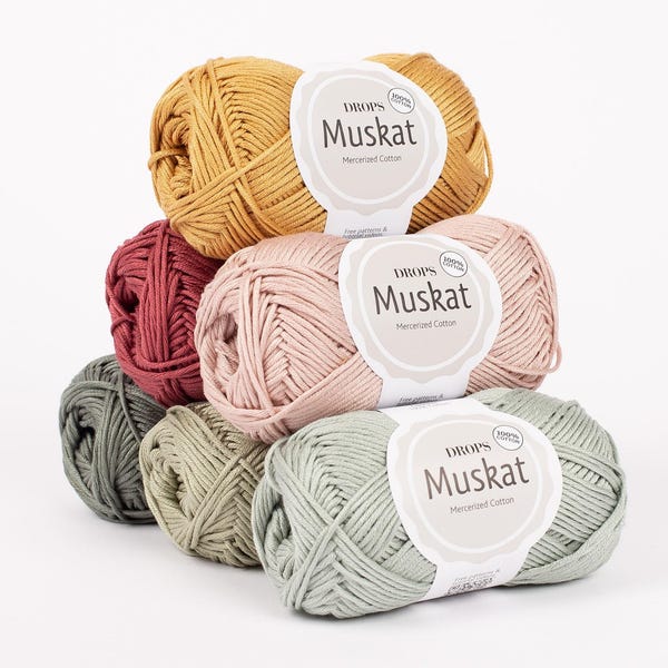 Hilo de algodón mercerizado DROPS Muskat – Hilo suave para amigurumi, ganchillo y punto - 50 g 109 yardas