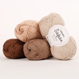 Cotton yarn, Amigurumi yarn, Crochet yarn, Summer yarn, Crochet cotton yarn, Soft cotton yarn, Knitting cotton yarn, Egypt cotton, Safran