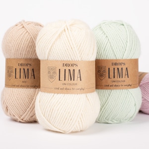 Wool yarn - Knitting yarn - Yarn worsted - DK yarn - Alpaca yarn - DROPS Lima - Winter yarn - Knitting wool yarn - Garnstudio yarn - Crochet