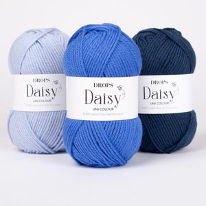 DROPS Daisy Garn - 100% extrafeine Merinowolle, DK Gewicht (50g)