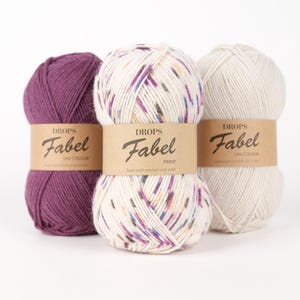 ウール混紡ソックヤーン DROPS FABEL スーパーウォッシュ 中細～細番手 グラデーションヤーン（靴下用）