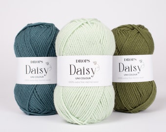 DROPS DAISY yarn - Extra fine merino wool yarn - Not superwash treated - DK/Worsted weight yarn - 50 g - 110 meters