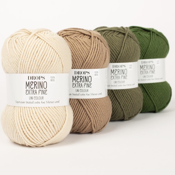 Superwash Merino Wool Yarn Drops Merino EXTRA FINE – DK Weight, Gentle Skin Knitting Yarn