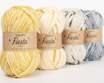 DROPS Fiesta Yarn for Socks - DK Weight Wool Blend (50g/120yds)