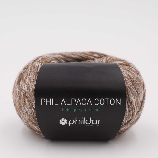 Fils d'alpaga et de coton naturels non teints, laine à tricoter, fil de fibres naturelles, fil de laine d'alpaga, coton d'alpaga Phildar, fil peigné léger