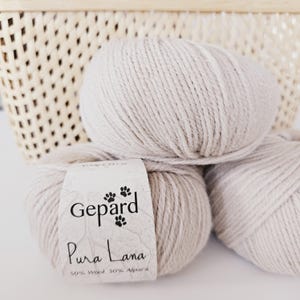 Gepard Garn, fil de laine mérinos et d'alpaga PURA LANA, colorants naturels, poids DK (50 g/115 m)