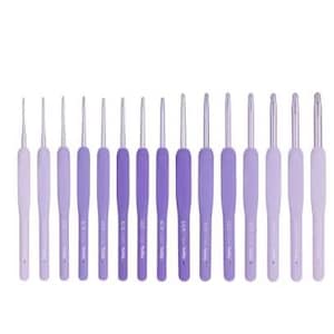 Tulp Etimo Murasaki-haaknaald: ergonomische zachte grip, paarse aluminium punt