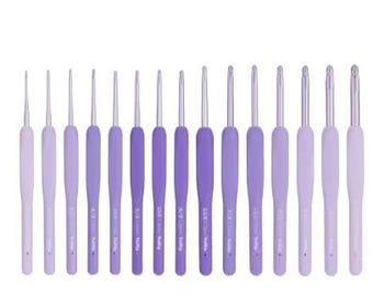 Tulip Etimo Murasaki Crochet Hook: Ergonomic Soft Grip, Purple Aluminum Tip