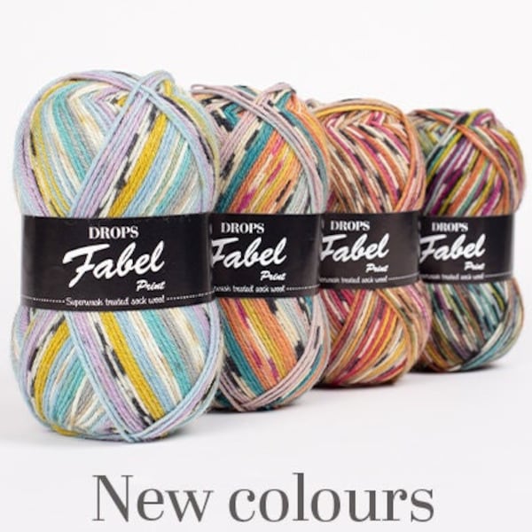 Wool blend sock yarn - Superwash yarn - Fingering yarn - Knitting wool yarn - Socks yarn - Drops Fabel - Yarns wool - Gradient yarn