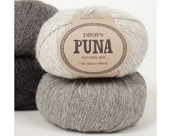 DROPS Puna, Alpaca yarn, Alpaca fiber, Alpaca wool yarn, Knitting yarn, DROPS yarn, Pure alpaca, dk yarn alpaca, worsted yarn, superfine