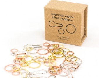 Set of 54 stitch markers for knitting - Cocoknits opening and round stitch markers - Metal stitch markers - Knitting markers