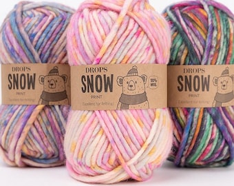 Chunky Wool Yarn – DROPS Snow, Bulky Felting Yarn - 50g 55 Yards