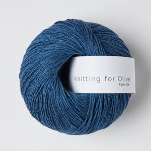 Knitting for Olive PURE SILK Bourette-garn, fingervikt (50 g/273 yards)