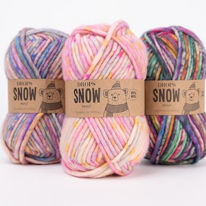 Grovt ullgarn – DROPS Snow, Grovt tovat garn - 50g 55 meter
