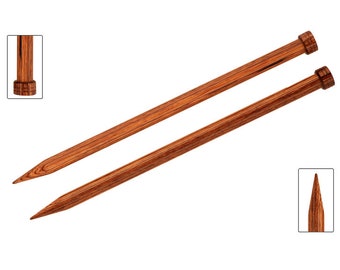 Wooden knitting needles - Length 35 cm 14 in - Single pointed needles - Needles for knitting - KnitPro Ginger needles - Wooden needles
