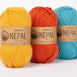DROPS NEPAL - Wool yarn - Knitting yarn - Aran weight yarn - Worsted yarn - Soft yarn - Warm yarn - Winter knitting - Knitting yarn wool