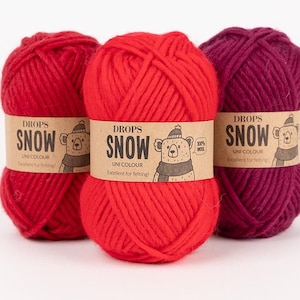 Chunky Wool Yarn – DROPS Snow, Bulky Felting Yarn - 50g 55 Yards