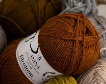 Merino wool FILCOLANA ANINA Fingering weight yarn 50 grams 210 meters (230 yards)