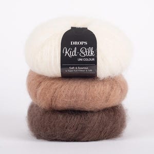 DROPS KID-SILK Yarn, Super Kid Mohair and Silk Blend, Lace Weight Knitting Yarn