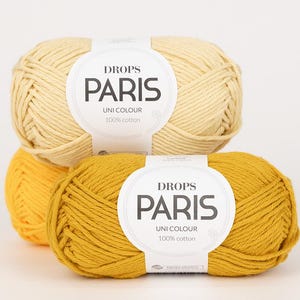 Fil épais DROPS Paris 100 % coton, fil à crocheter naturel doux - 50 g 82 yards