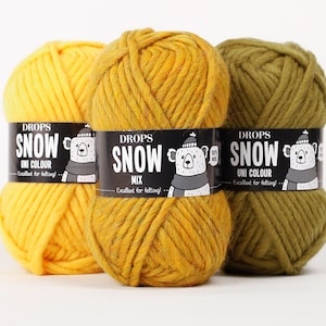 Grof wolgaren - Groot garen - Grof garen - DROPS SNOW - ESKIMO - Vilgaren - Wintergaren - Breigaren - Haakgaren - Vilbaar garen