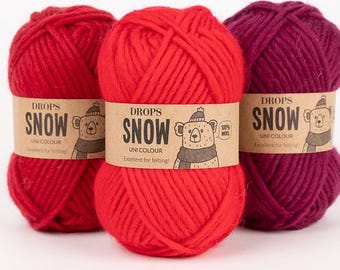 Chunky Wool Yarn – DROPS Snow, Bulky Felting Yarn - 50g 55 Yards