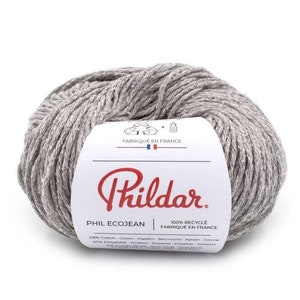 CLEARANCE SALE Recycled yarn, Cotton yarn Phildar ECOJEAN, Jeans yarn, Light worsted yarn, Soft cotton for knitting or crochet