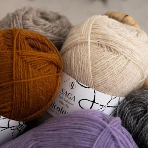 Filcolana SAGA Lambswool Lace Yarn, 328 yards per 50 grams skein