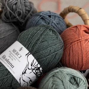 Garn aus Merino-Mischung Filcolana MERCI, Fingering Garn, Merino und Baumwollgarn, 50 Gramm 200 Meter (218 Yards)
