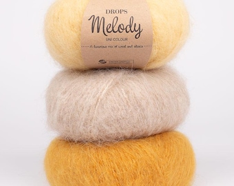 DROPS Melody Chunky Yarn, Luxurious Alpaca Wool Blend, Soft Mohair-Like Texture