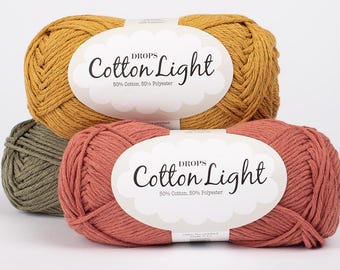 DROPS Cotton Light Garn, DK Kammgarn, Baby-Bekleidung - 50g 100 Meter