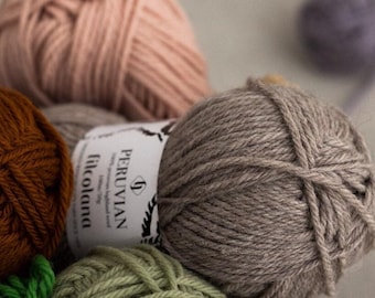 Filcolana PERUVIAN Wool Yarn, DK Weight, Mulesing Free, 50 Grams 109 Yards per skein