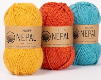 DROPS NEPAL Wool and Alpaca Aran Weight Yarn - 50g 82 Yards