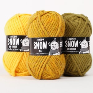 Chunky wool yarn - Big yarn - Bulky yarn - DROPS SNOW - ESKIMO - Felting yarn - Winter yarn - Knitting yarn - Crochet yarn - Feltable yarn