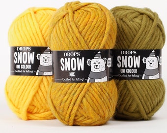 Chunky wool yarn - Big yarn - Bulky yarn - DROPS SNOW - ESKIMO - Felting yarn - Winter yarn - Knitting yarn - Crochet yarn - Feltable yarn