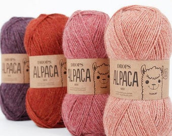 DROPS Alpaca Yarn, Superfine Sport Weight, Knitting Wool 50g 183 Yards