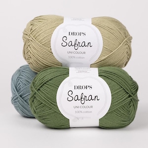 Hilo DROPS Safran 100% algodón egipcio, suave para tejer a dos agujas, ganchillo y amigurumi - 50 g, 175 yardas