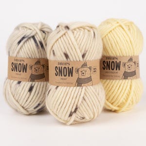 Chunky Wool Yarn – DROPS Snow, Bulky Felting Yarn - 50g 55 Yards