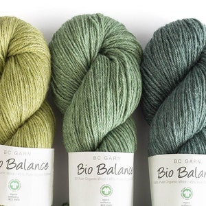 Fio BC Garn Bio BALANCE GOTS, lã orgânica e algodão, 50 gramas, 225 metros (246 jardas), espessura fingering.