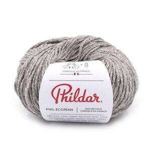 SALDI Filato riciclato, Filato di cotone Phildar ECOJEAN, Filato di jeans, Filato pettinato leggero, Cotone morbido per lavorare a maglia o all'uncinetto