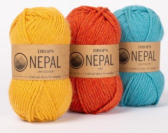 DROPS NEPAL Wool and Alpaca Aran Weight Yarn - 50g 82 Yards