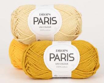DROPS Paris 100% Cotton Aran Weight Yarn, Soft Natural Crochet  Yarn - 50g 82 Yards