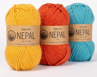DROPS NEPAL Wool and Alpaca Aran Weight Yarn - 50g 82 Yards