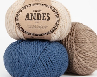 DROPS Andes Super Bulky Yarn – Wool Alpaca Blend - 100g 98 Yards
